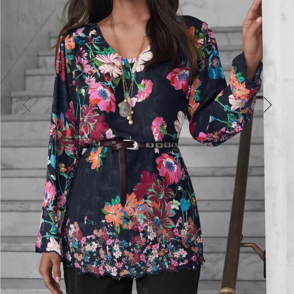 JOHNNY WAS OASIS TANDIS BLOUSE Top Multicolor Size Large - Picture 5 of 10